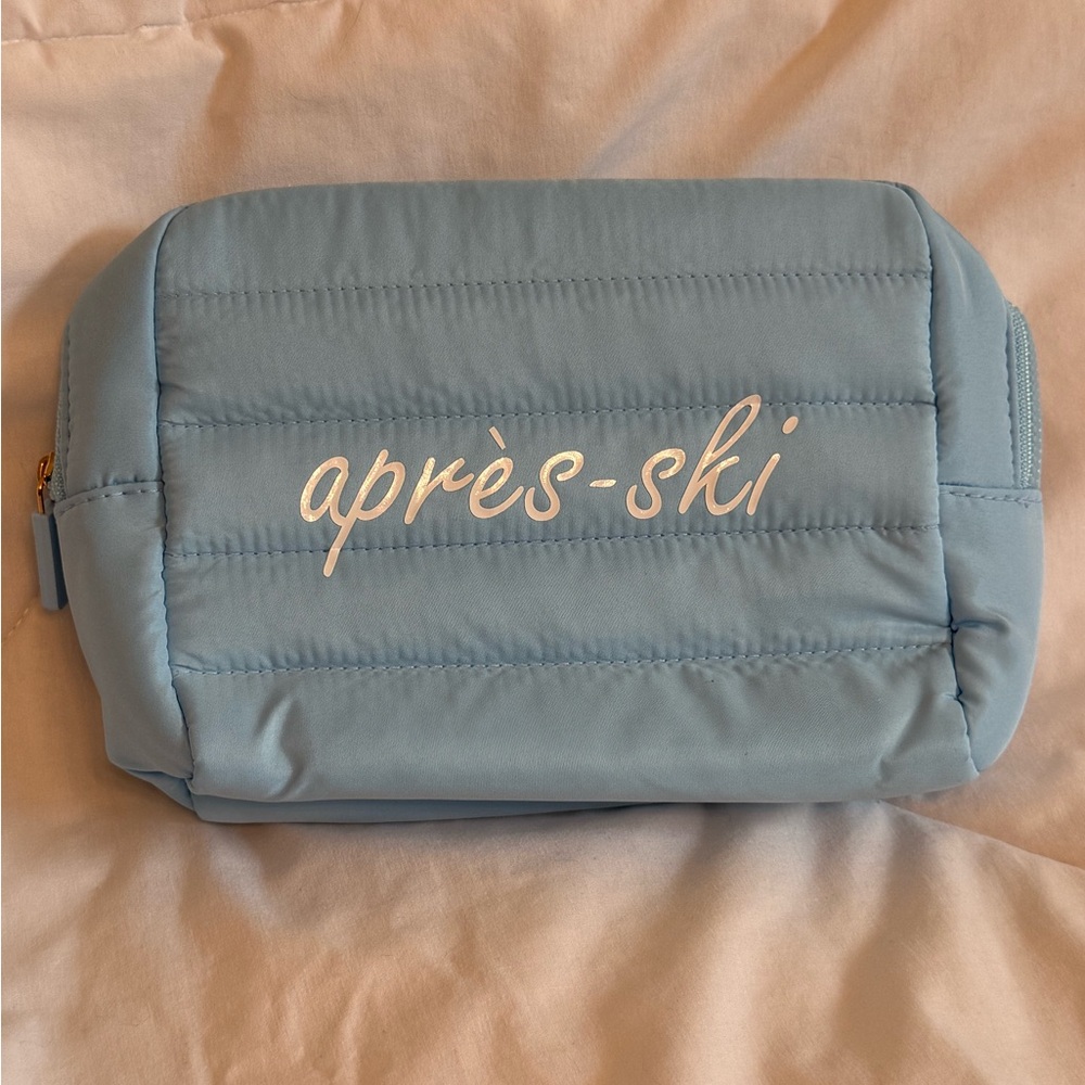 Blue Zippered Puffer Bag